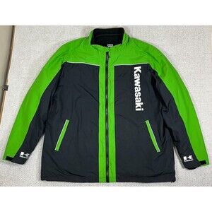 Kawasaki 3 In 1 Jacket Lined Men's XXL Black Green Motocross Motorcycle Riding